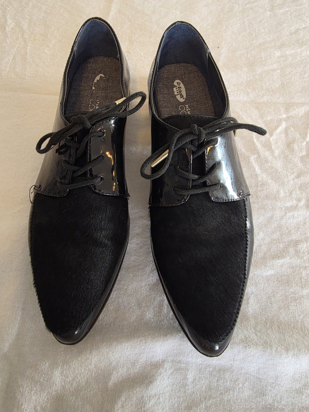 Women's Dr. Scholls Oxford Black Lace-Up Pointed Dress Shoes